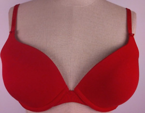 Victoria's Secret RN 70817 Red Cotton Padded Push Up Bra Size 34 C  (11)