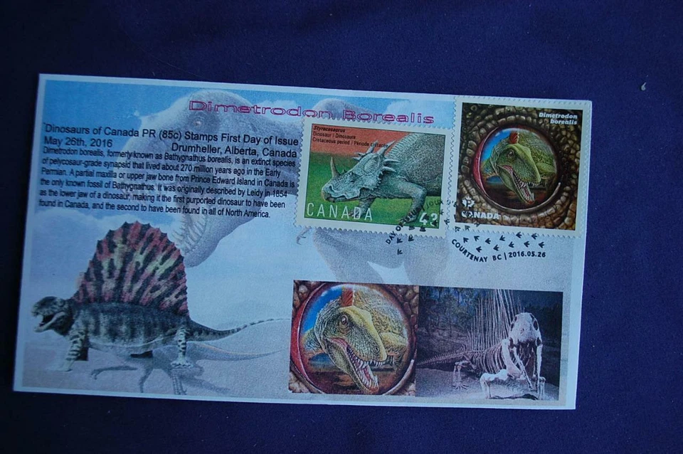 Canada Dinosaurs Dimetrodon Borealis SA Stamp Combo FDC Bullfrog 09595 Sc#W/1496 - Image 1 of 1