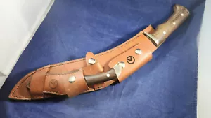 Base Camp X Canadian Brand Kukri Combo Knife Bushcraft 12" Blade Leather Sheath - Picture 1 of 22