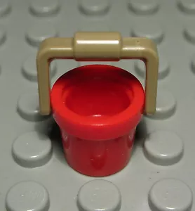 Lego Figur Zubehör Eimer Rot Dunkelbeige (901 #) - Bild 1 von 1