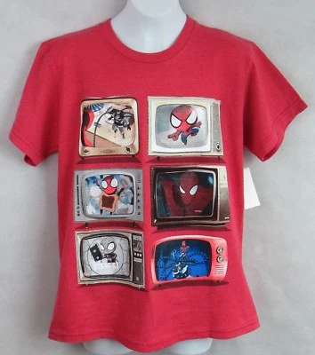 Spider-Man Boys T-Shirt Officially Licensed Marvel TVs Red New Free Shipping - Image 1 of 4