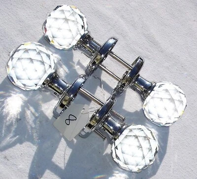 Mortaja de vidrio transparente facetado corte cristal redondo lote de cuatro perillas de puerta y 2 husillos Foto 1 de 4