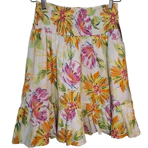 Derek Heart Floral Skirt 100% Cotton Women's Size M NWT - Picture 1 of 12
