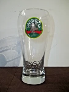 Case 12 Zenan Moosehead Beer Embossed Pint Glasses NIB - Picture 1 of 9