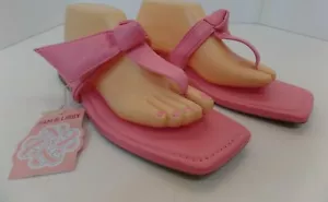 Sam & Libby Pink Bow Flat Sandals Sz 10 New with Tags Man Made Materials - Picture 1 of 10