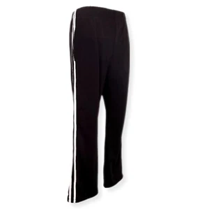 Intex Womens M Track Pants Black White Stripe Elastic Waist Straight Leg Pull On - Picture 1 of 5