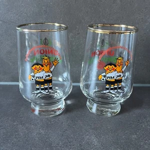 2 Bier Gläser Fußball Weltmeister WM 1974 Tip & Tap Dortmunder Union Goldrand - Bild 1 von 2