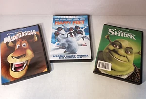 Family/Kids Movies DVD Set of 3 Shrek/ Madagascar/ Happy Feet - Picture 1 of 7