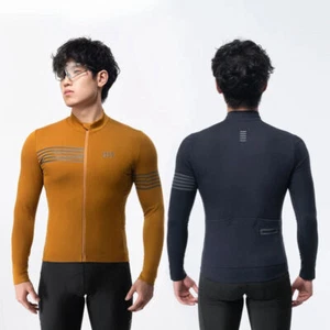 Long Sleeve Cycling Jersey Warm Windproof Male Road Mountain Bike Jersey - Picture 1 of 26