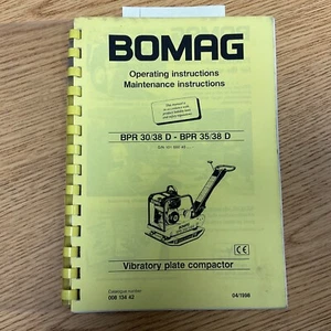 Compactador de placas vibratorio manual de operación y mantenimiento Bomag BPR 30/38D 35/38D - Imagen 1 de 5