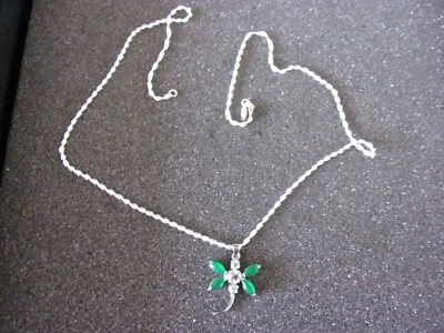 catenina in argento 925 con pendente in giada verde..........7 - Immagine 1 di 2