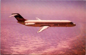 McDONNELL DOUGLAS DC-9-31 Air West airplane Postcard - Picture 1 of 2