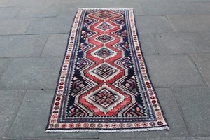 Vintage Handgefertigt Traditionell Orientalisch Wolle Neu Rot Lang Läufer - Bild 1 von 15