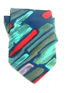 C And A Multicolor  Splash Square Design Men's Retro Vintage Men's Tie - Picture 1 of 6