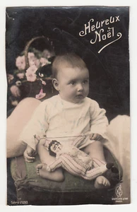 *** Fantaisie _ Bébé avec son doudou / Heureux Noël *** SD - CPA 1865 - Picture 1 of 2