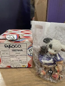 Mary's Moo Moos "Who-o-o Are Moo-o" Mucca 1996 Enesco Scheletro Halloween *scatola - Foto 1 di 1
