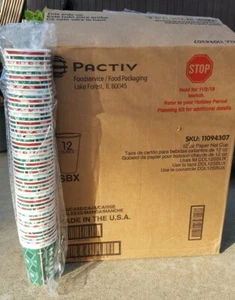 NEU 2018 Starbucks 12oz Holiday Full Case of 20 Paper Cups Sleeves (50) Sealed - Bild 1 von 8