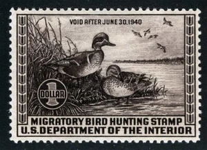 US Sc RW6 Chocolate $1.00 1939 Mint Never Hinged OG VF+ Centered Duck - Picture 1 of 1