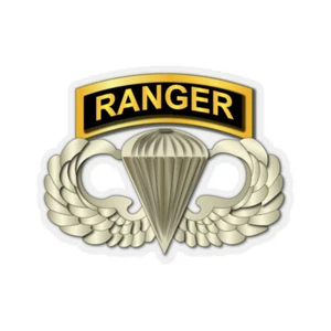 Pegatinas de corte beso - SOF - insignia aerotransportada - pestaña Ranger - Imagen 1 de 1