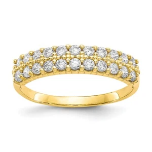 10k Yellow Gold Cubic Zirconia Engagement Ring Size 7 - Picture 1 of 5