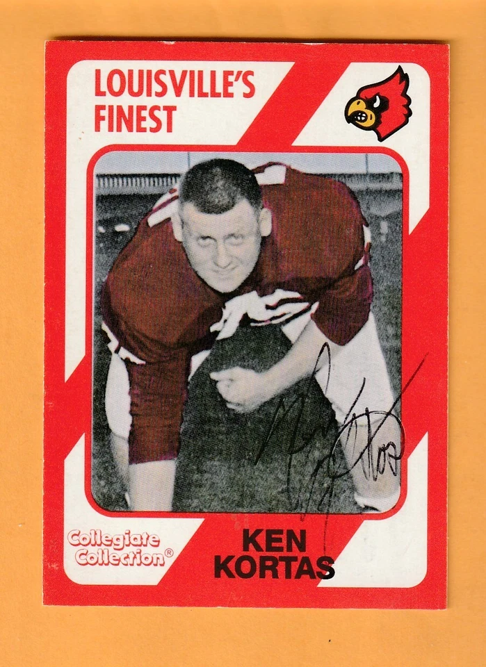 Ken Kortas Louisville Cardinals AUTO Signed 1989 Card Pittsburgh Steelers - Image 1 of 2