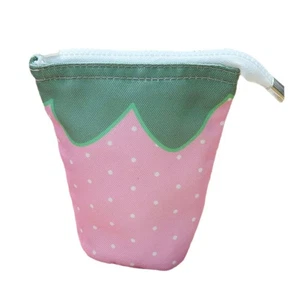 Strawberry Pencil Holder Foldable Pencil Case New Pen Bag Students Supplies - Picture 1 of 7
