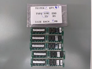 (5) HP 4MB FPM SIMMs, 72-pin RAM Memory Sticks (20MB Total) 1818-5624 - Picture 1 of 5