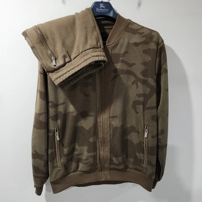 Vintage Y2K Sean John Sweatsuit Camo Suede Velour Track Jacket Joggers Large - Image 1 of 4