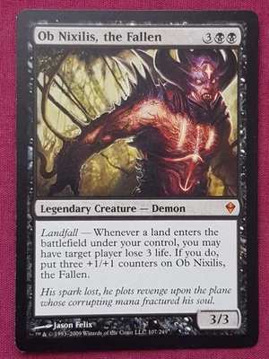 Magic The Gathering ZENDIKAR OB NIXILIS THE FALLEN black card MTG - Image 1 of 2