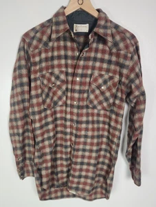 Vtg. Pendleton Men's Sz. M Western Wool Pearl Snap Button Long Sleeve Shirt - Picture 1 of 5