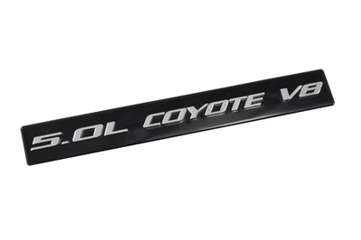 2011-2017 Ford Mustang GT & F150 5.0 Coyote V8 Emblem Black w Silver Lettering - Image 1 of 3