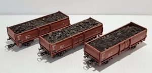 ROCO H0 - 3 pezzi carro a sponde alte carico di carbone 01 RIV delle DB - carro merci - Foto 1 di 12