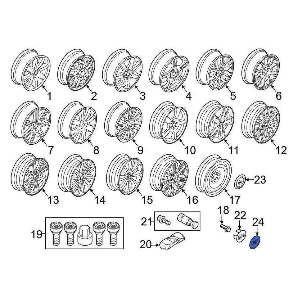 For Mini Cooper 2002-2015 Mini 36136758687 Wheel Cap Emblem Foto 1 de 4