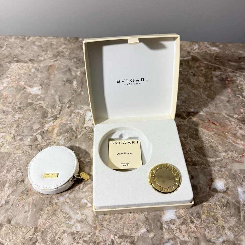 Bvlgari Pour Femme Creme De Parfum zwei feste Parfums + Etui selten Vintage 1g Neu - Bild 1 von 4