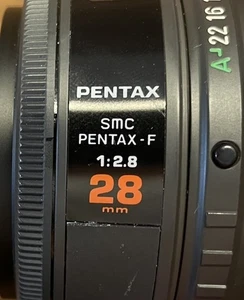 *Rare Early Model: Mint w/ PL Filter* SMC Pentax F 28mm F/2.8 Wide Angle AF Lens - Picture 1 of 12