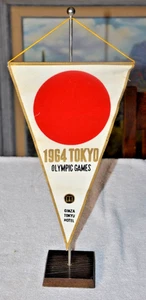 VINTAGE 1964 Tokyo Olympics Banner Flag WITTH STAND- RARE - Picture 1 of 4