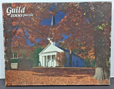 1000 Piece Guild Puzzle "Sunlit Church, Vermont" Vintage 1985 NIB - Image 1 of 4