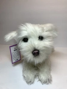 Neu mit Etikett Cuddle Clones hyperrealistischer weißer Terrier-Stil Hund Plüsch schneeweißer Welpe - Bild 1 von 11
