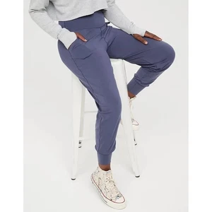 Joggers de tiro alto Aerie Offline Real Me azul brillante talla S nuevos con etiquetas - Imagen 1 de 8