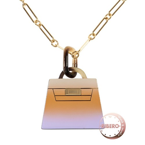 HERMÈS HERMES Amuleto Kelly Fusion Gm Collana Ciondolo Oro Multicolore