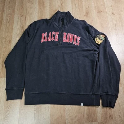 Chicago Blackhawks Sweater Mens XL 47 Brand 1/4 Zip Sweatshirt Retro - Image 1 of 4