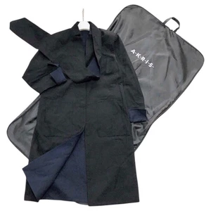 AKRIS Cotton Trench Jacket With Scarf US6 Black Navy Outerwear F/S - Picture 1 of 10