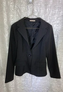 Forever 21 Blazer Black Pink Pinstripe Medium - Picture 1 of 3
