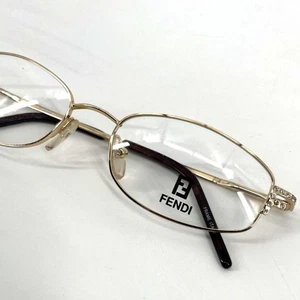 Gafas De Colección Fendi Cristal Logo Diseñador Italia Brillo Dorado F555 52-17-135 - Imagen 1 de 11