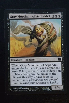 Magic The Gathering MTG GRAY MERCHANT OF ASPHODEL Theros LP Lightly Played - Image 1 of 2