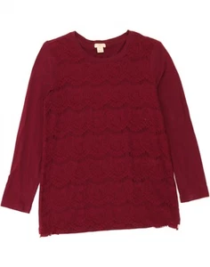 J. CREW Womens Top 3/4 Sleeve UK 6 XS Red Floral Cotton CO24 - Picture 1 of 3