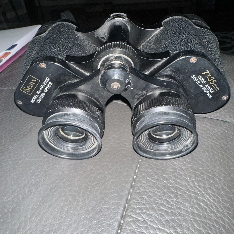 Sears 7x35mm Wide Angle Binoculars Coated Optics Model # 445.25110 500ft @ 1000 - Image 1 of 4