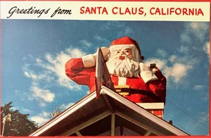 Weihnachtsmann, Ca, Hwy 101. GRUSS AUS... Weihnachtsmann Statue, Postkarte, 50er Jahre - Bild 1 von 2