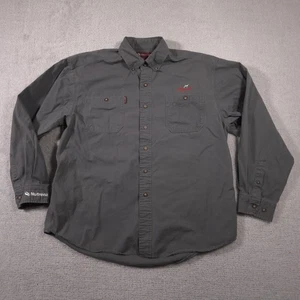 DRI DUCK Shirt Mens XL Gray Button Down Workwear Loyall Nutrena Embroidered - Picture 1 of 14