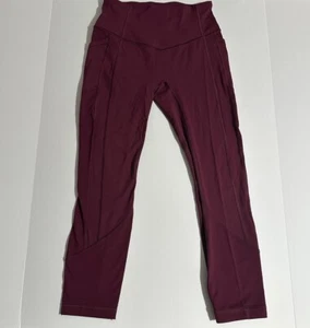 Lululemon All The Right Places Damengröße 6 SELTENE Strumpfhose Hose burgunderrot - Bild 1 von 6